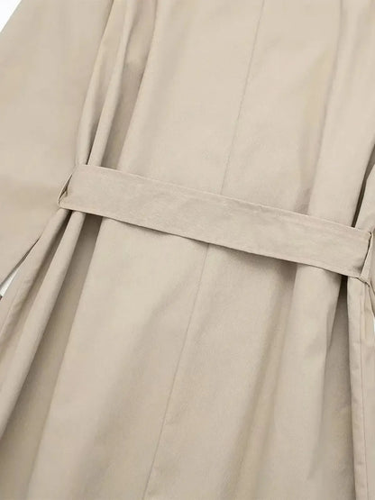 Trench Vintage Ceinturé à Double Boutonnage-Saylana