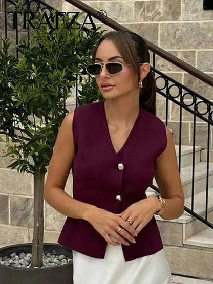 Tricot V-Neck & Jupe Longue-Saylana
