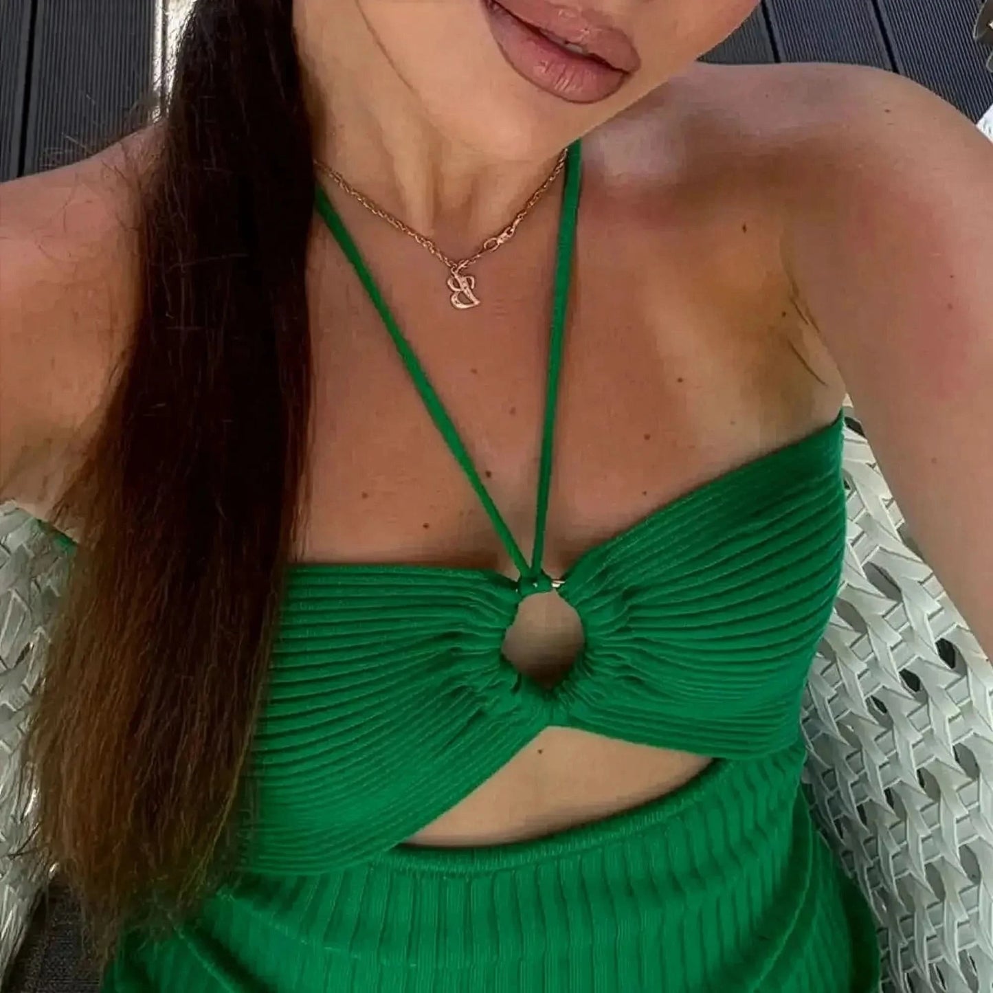 Tricotée Fendue Été Cintrée - Saylana