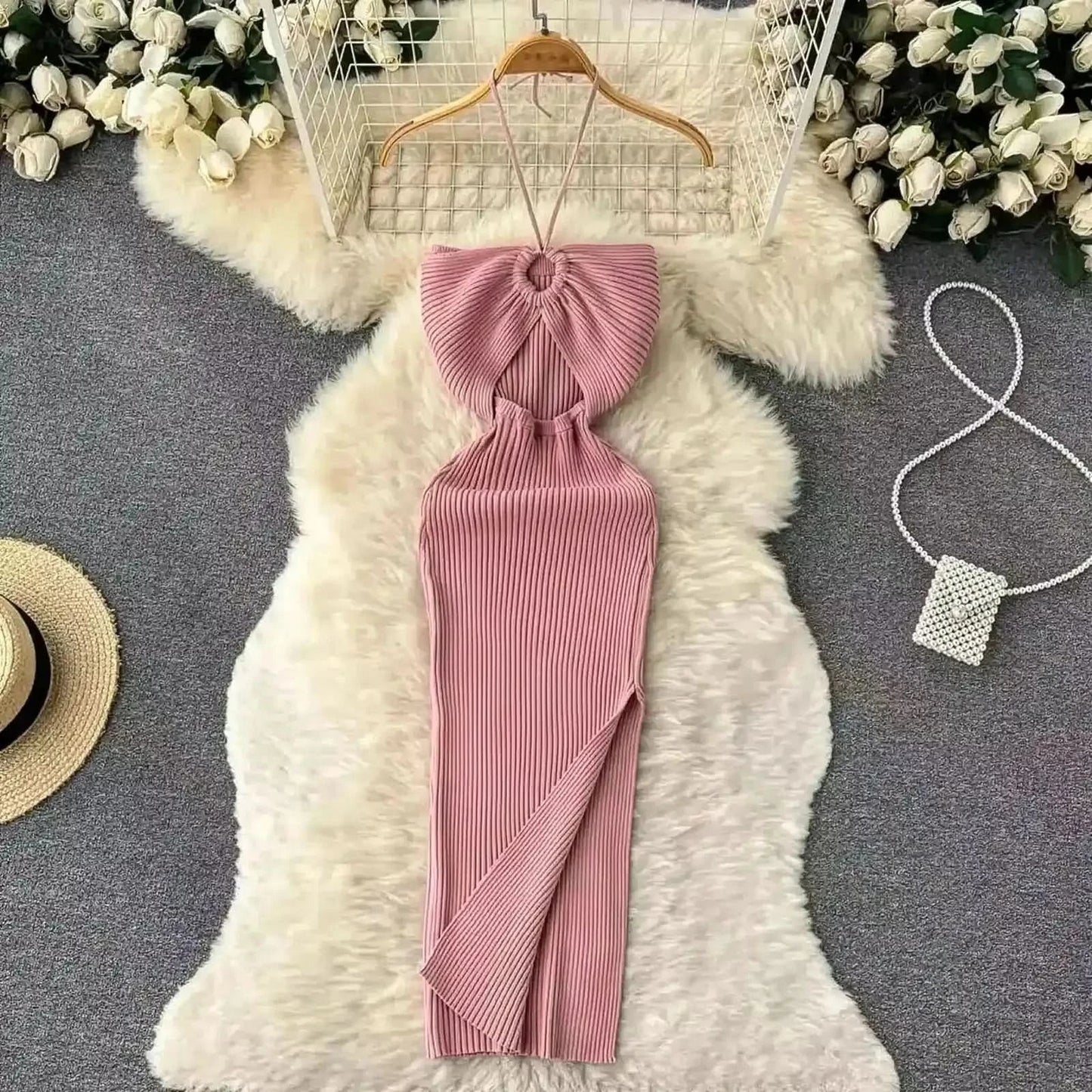 Tricotée Fendue Été Cintrée - Saylana