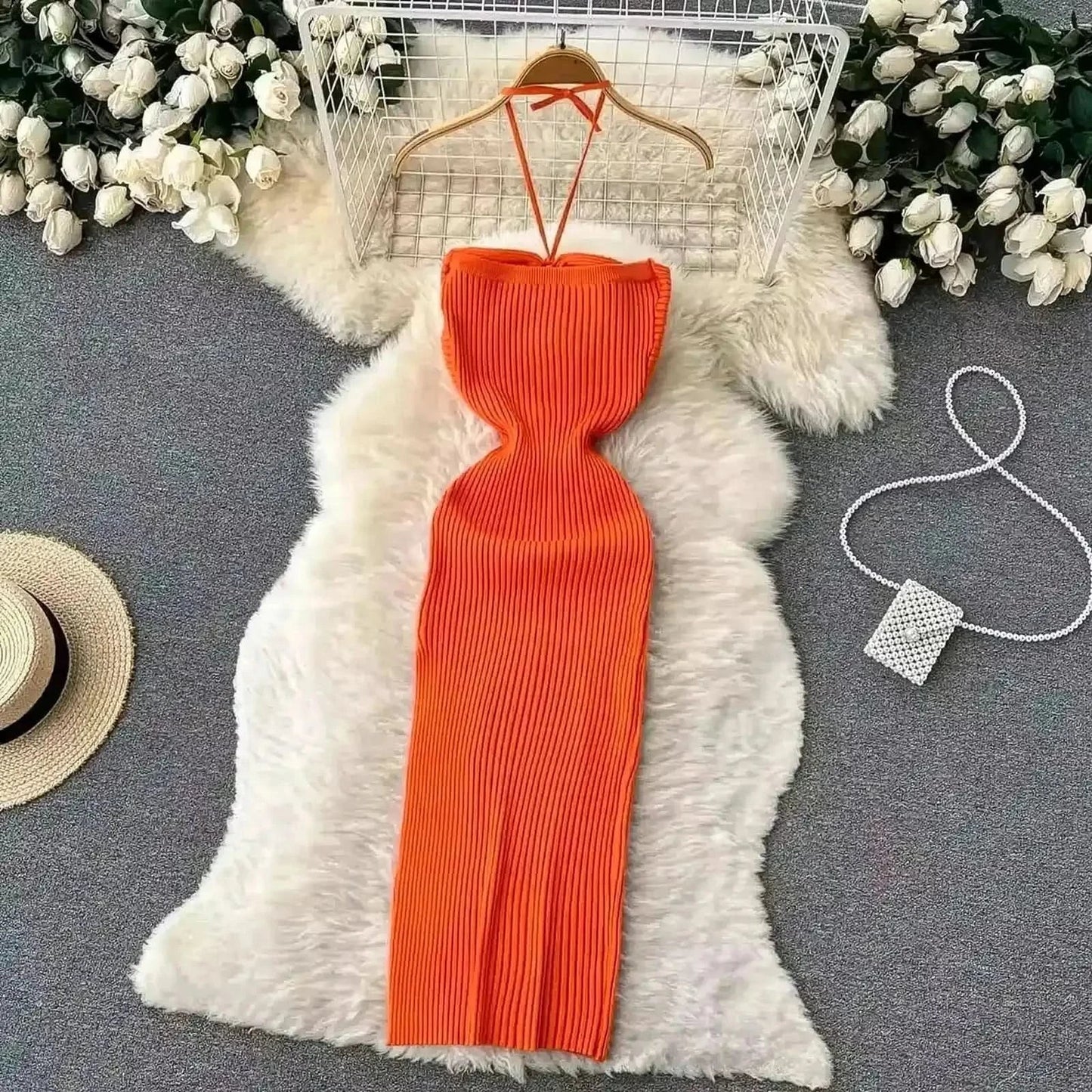 Tricotée Fendue Été Cintrée - Saylana