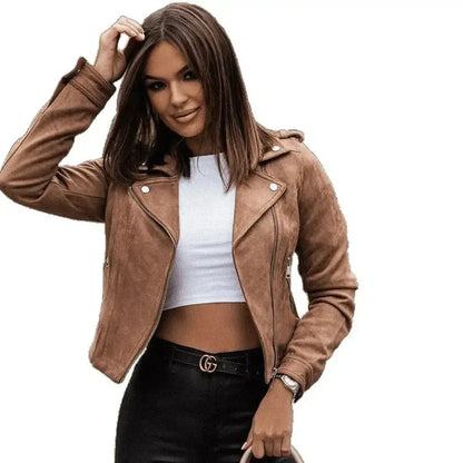 Velours Col Biker Manches Longues-Saylana