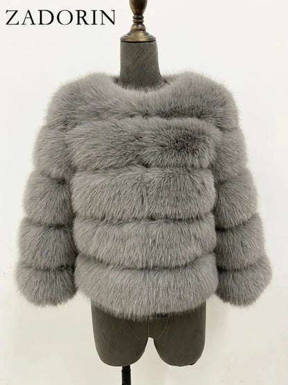 Veste Courte Imitation Vison S-6XL-Saylana