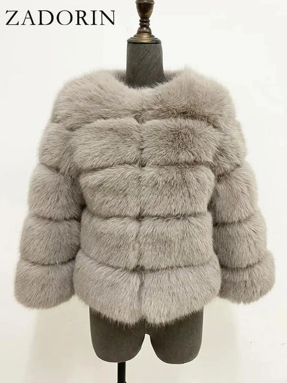 Veste Courte Imitation Vison S-6XL-Saylana