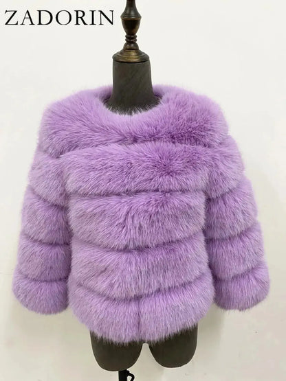 Veste Courte Imitation Vison S-6XL-Saylana