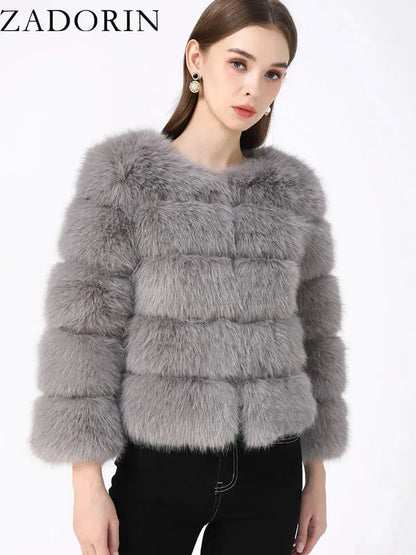 Veste Courte Imitation Vison S-6XL-Saylana