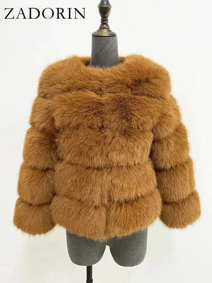 Veste Courte Imitation Vison S-6XL-Saylana