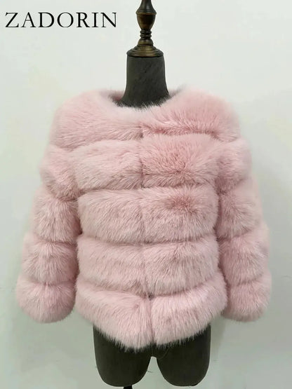 Veste Courte Imitation Vison S-6XL-Saylana
