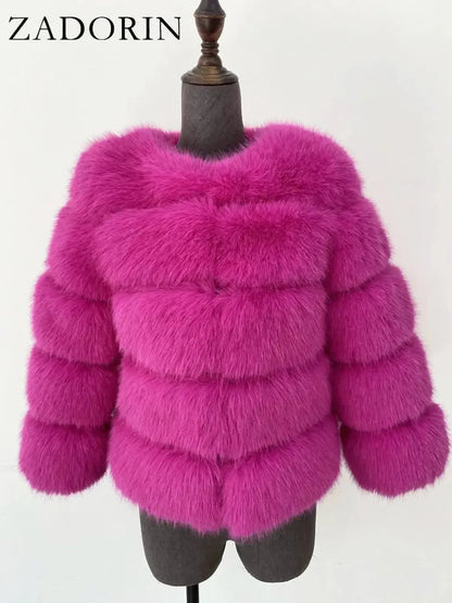 Veste Courte Imitation Vison S-6XL-Saylana