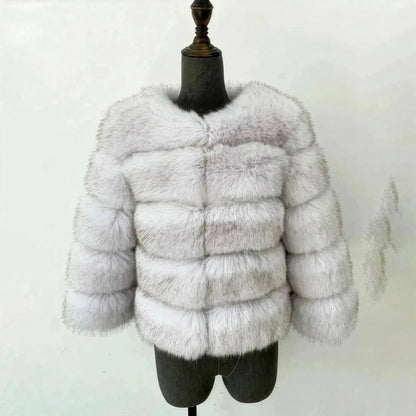 Veste Courte Imitation Vison S - 6XL - Saylana