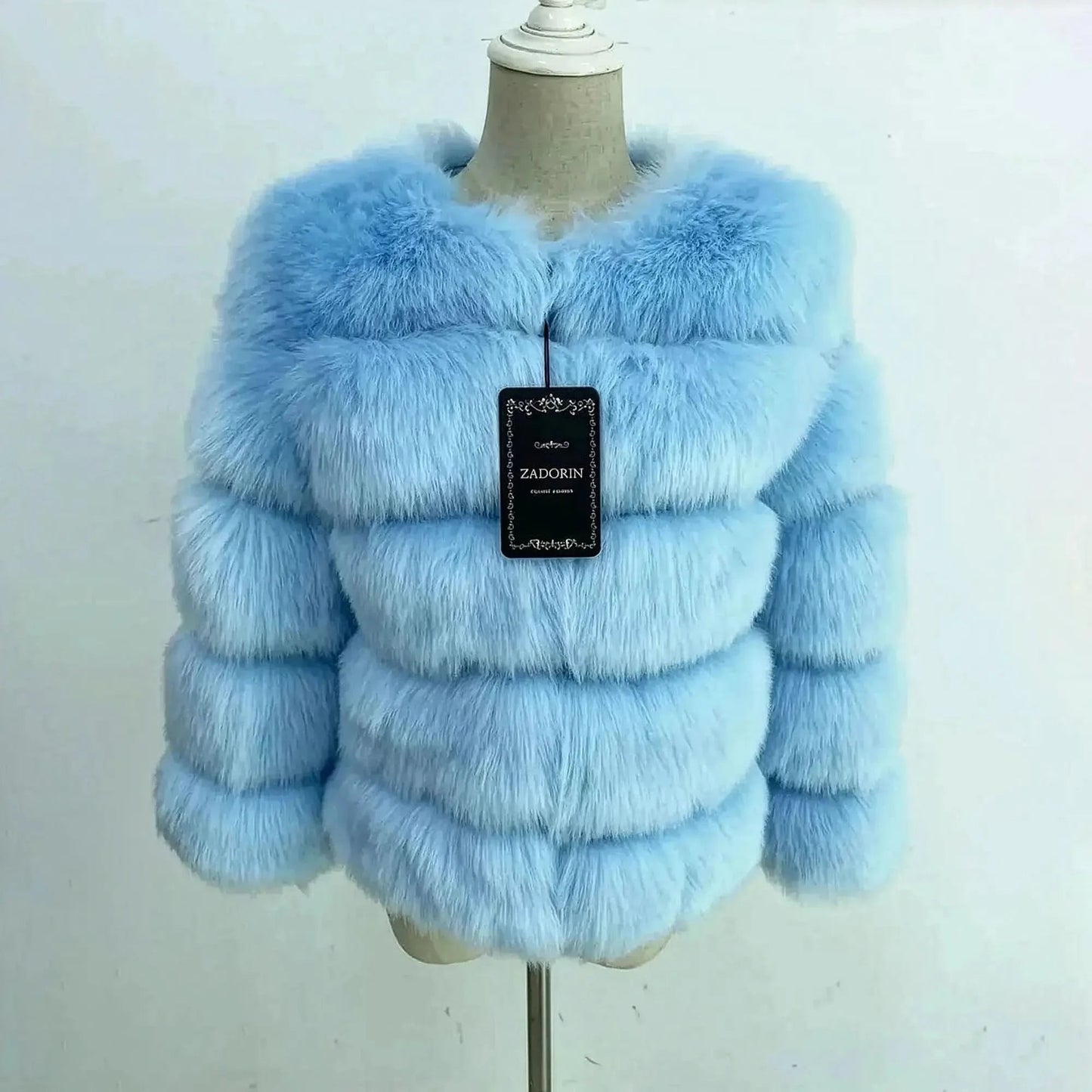 Veste Courte Imitation Vison S - 6XL - Saylana