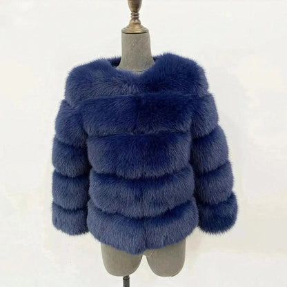 Veste Courte Imitation Vison S - 6XL - Saylana