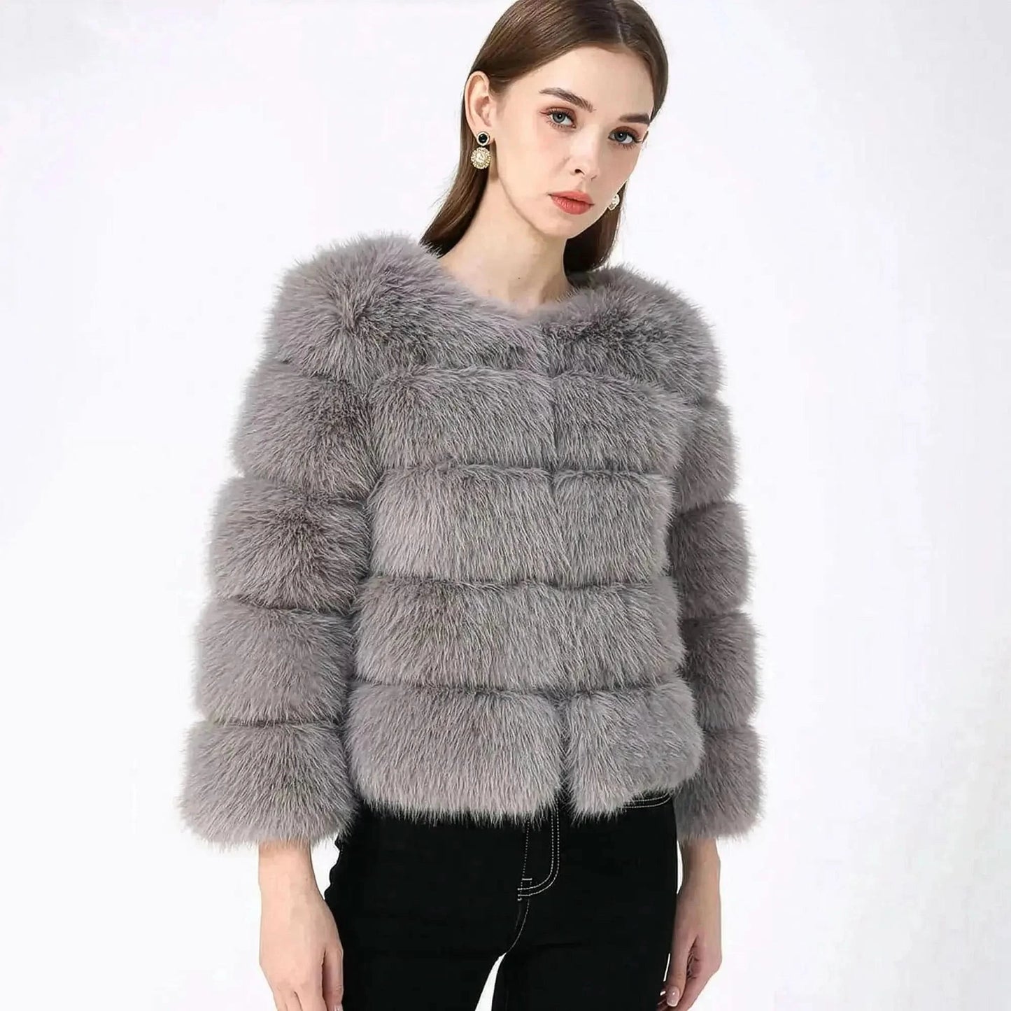 Veste Courte Imitation Vison S - 6XL - Saylana