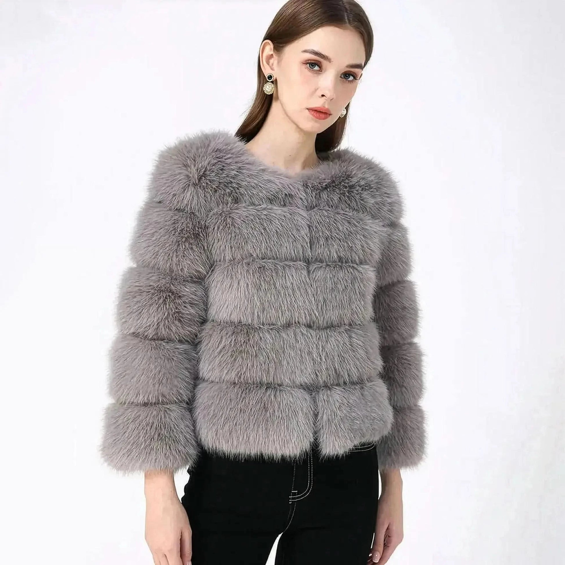 Veste Courte Imitation Vison S - 6XL - Saylana