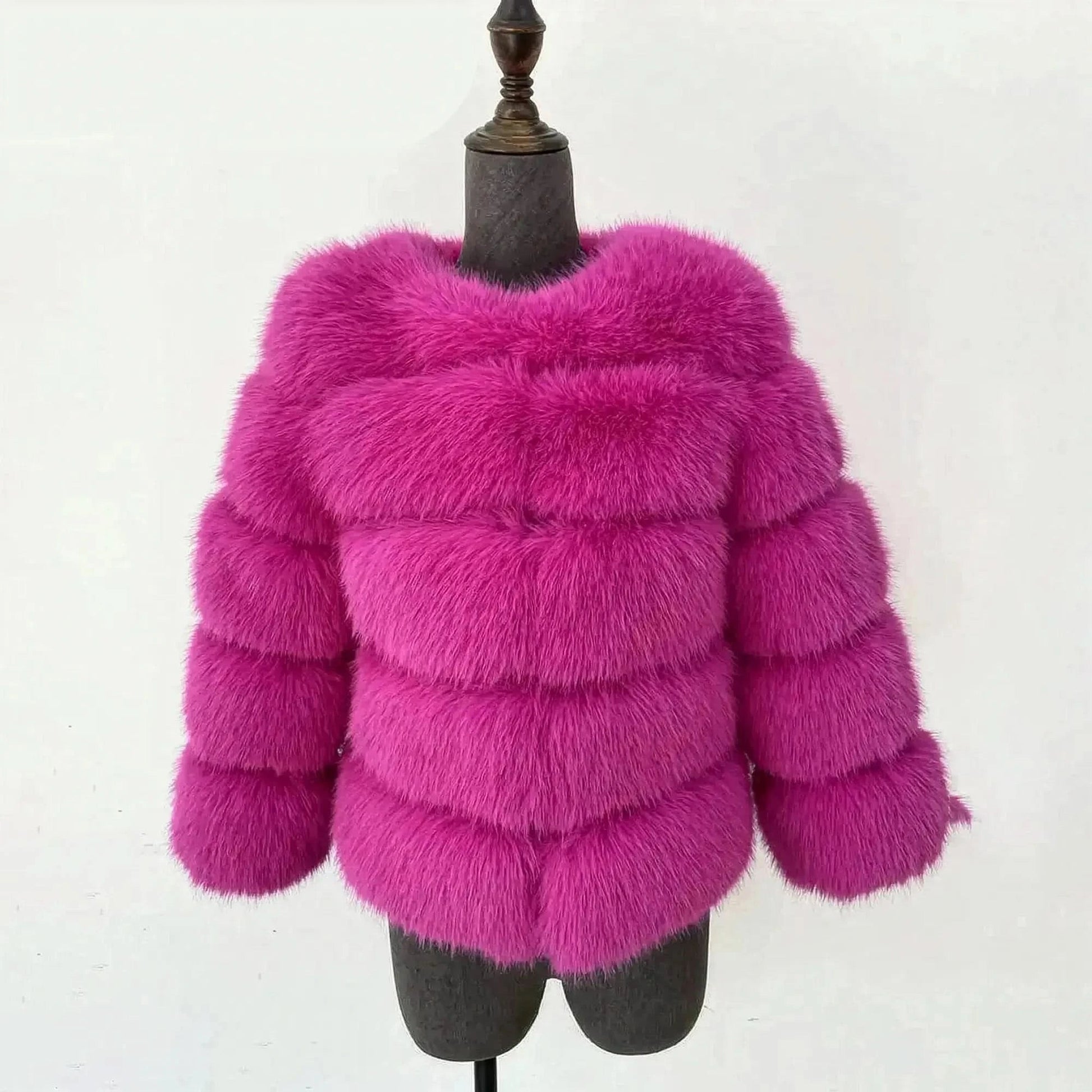 Veste Courte Imitation Vison S - 6XL - Saylana