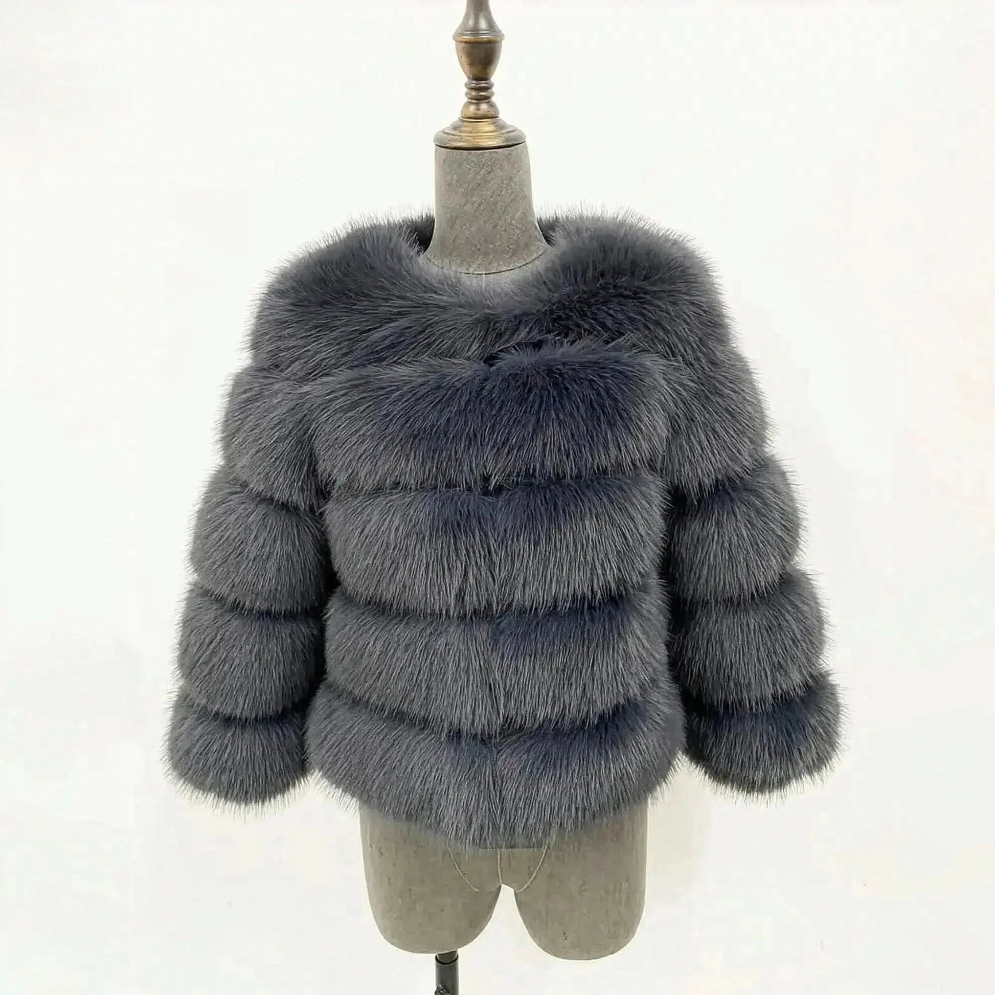 Veste Courte Imitation Vison S - 6XL - Saylana