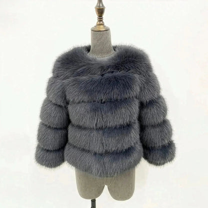 Veste Courte Imitation Vison S - 6XL - Saylana