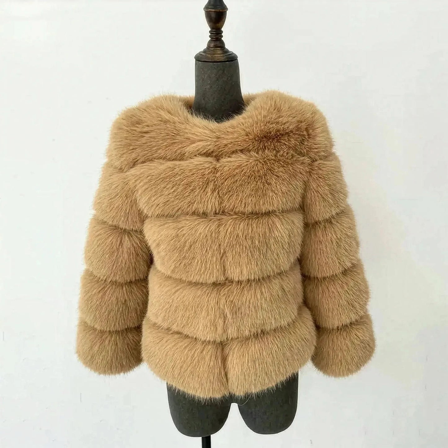 Veste Courte Imitation Vison S - 6XL - Saylana