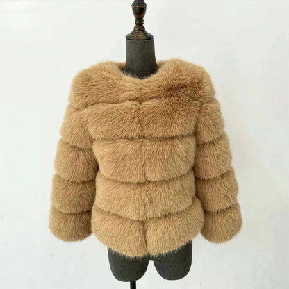 Veste Courte Imitation Vison S - 6XL - Saylana