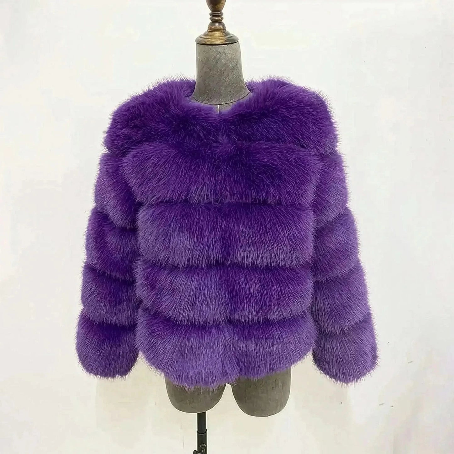 Veste Courte Imitation Vison S - 6XL - Saylana