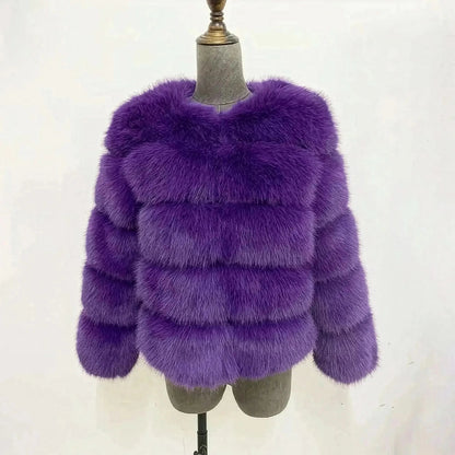 Veste Courte Imitation Vison S - 6XL - Saylana