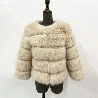 Veste Courte Imitation Vison S - 6XL - Saylana