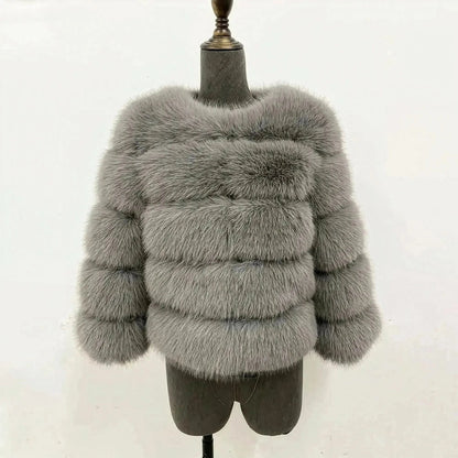 Veste Courte Imitation Vison S - 6XL - Saylana