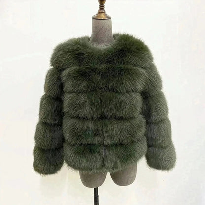 Veste Courte Imitation Vison S - 6XL - Saylana