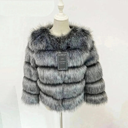 Veste Courte Imitation Vison S - 6XL - Saylana