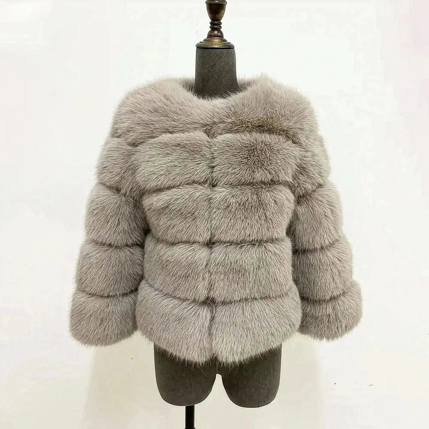 Veste Courte Imitation Vison S - 6XL - Saylana