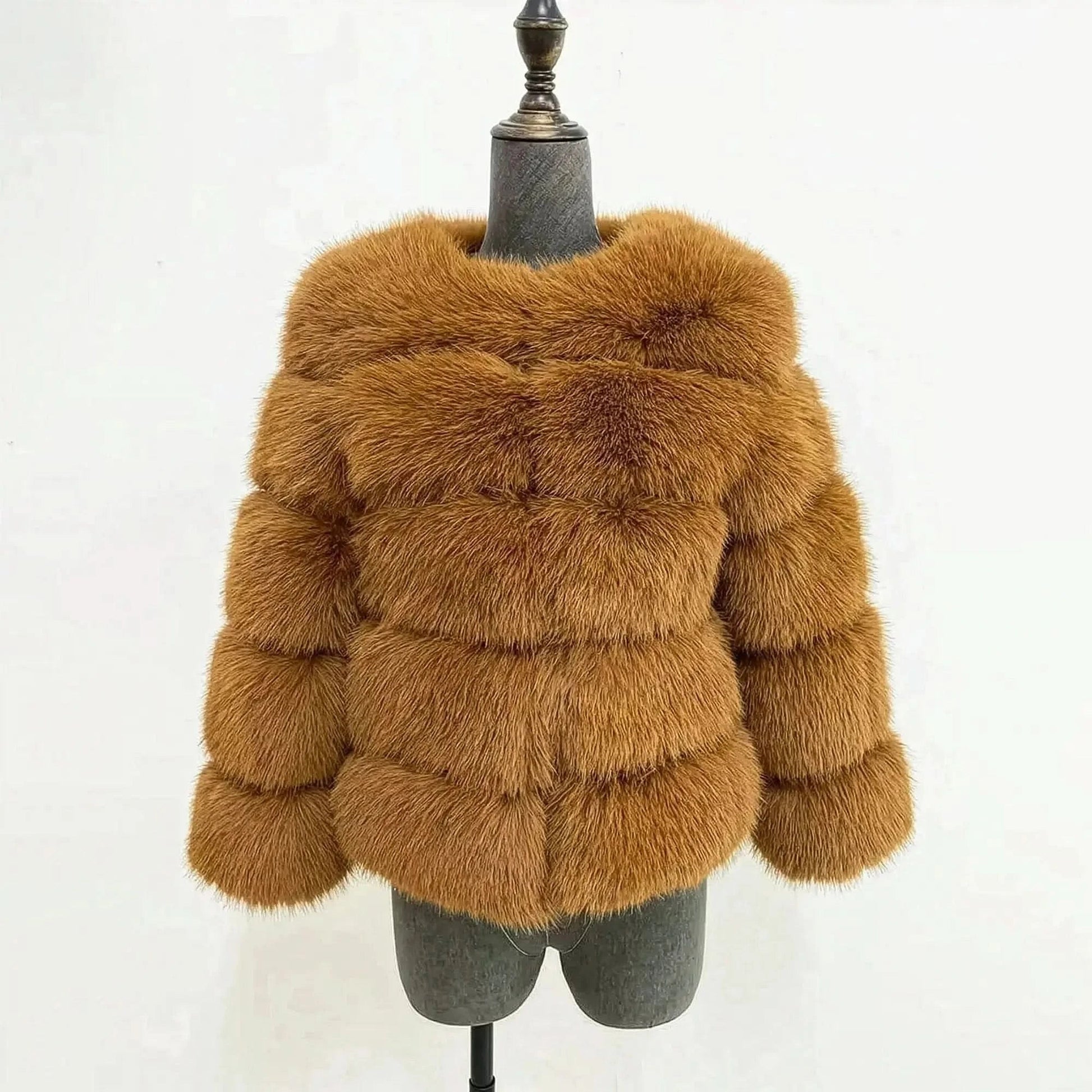 Veste Courte Imitation Vison S - 6XL - Saylana