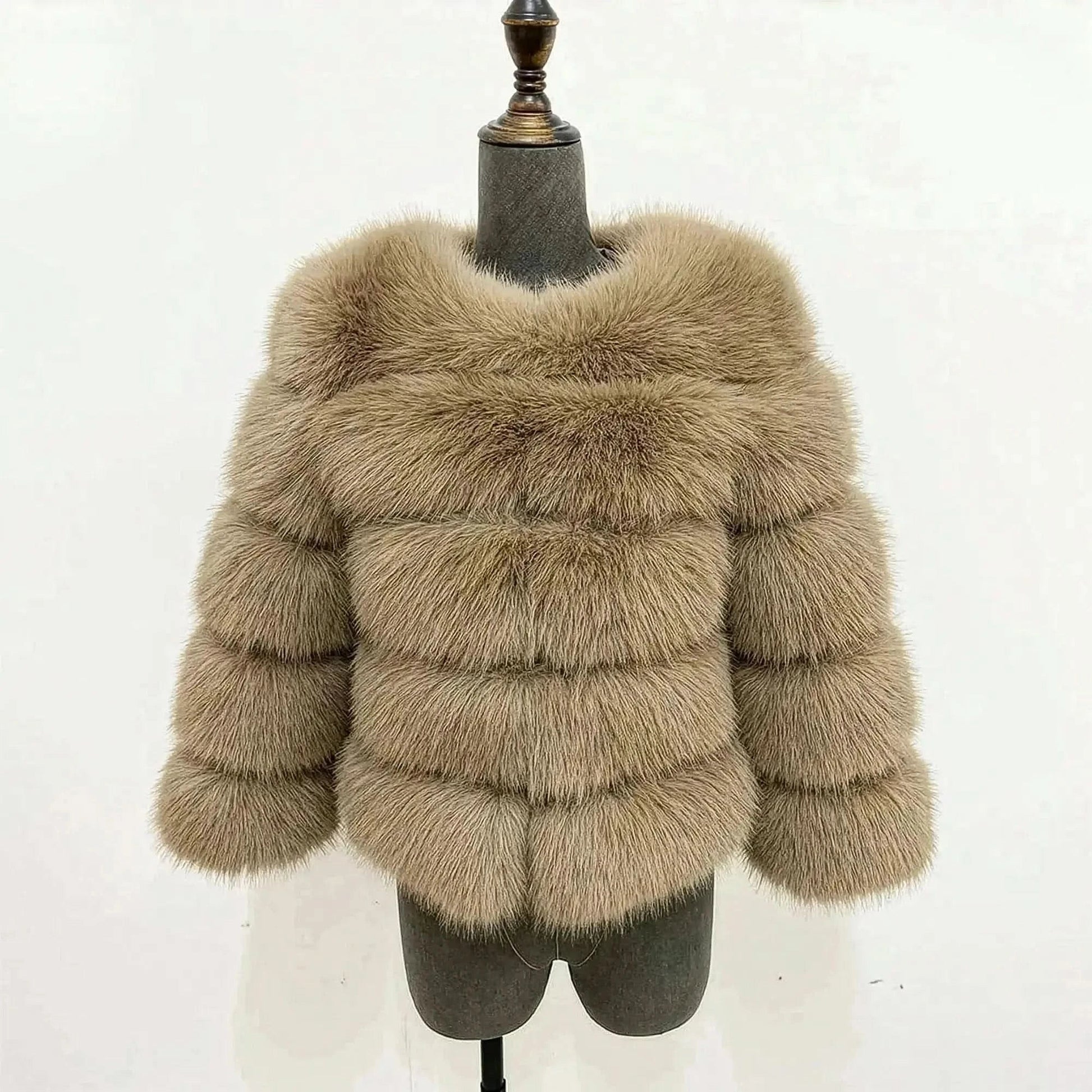 Veste Courte Imitation Vison S - 6XL - Saylana