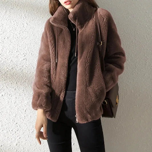 Veste Épaissie Col Montant Zippée-Saylana
