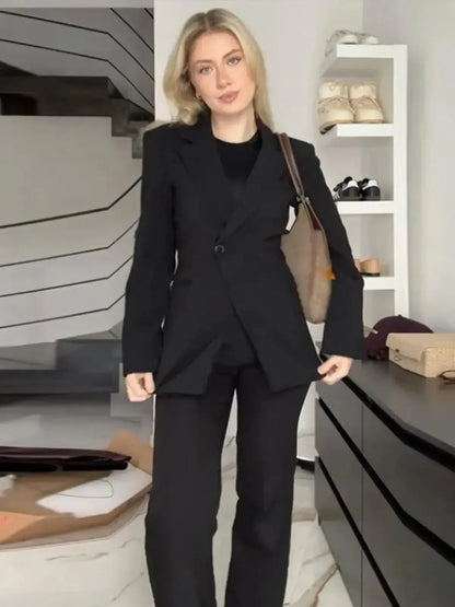 Veste Épaulée à Bouton Unique-Saylana