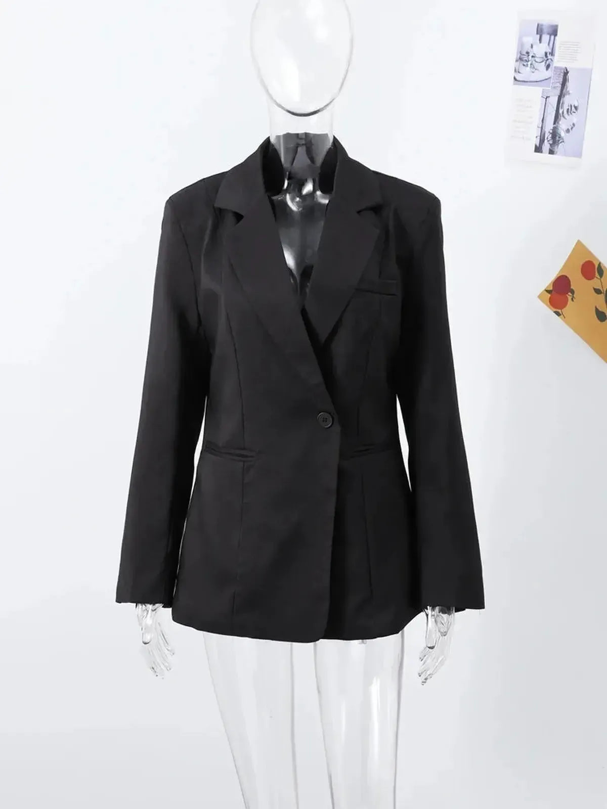 Veste Épaulée à Bouton Unique-Saylana