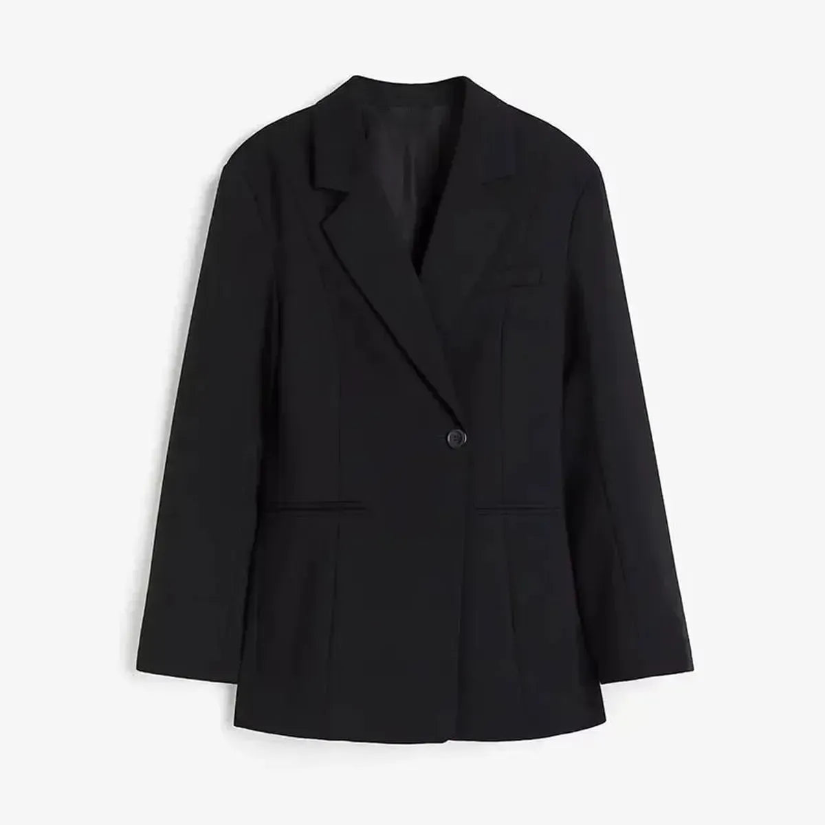 Veste Épaulée à Bouton Unique-Saylana