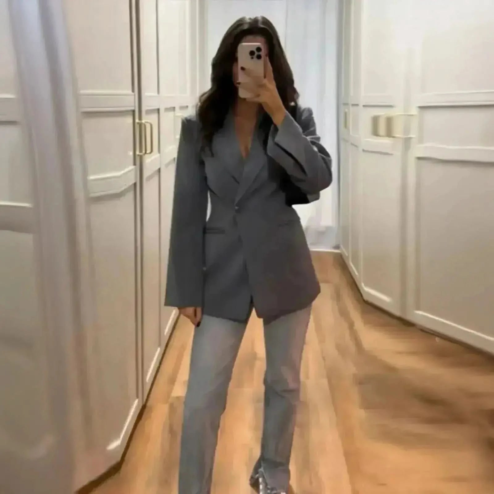 Veste Épaulée à Bouton Unique - Saylana