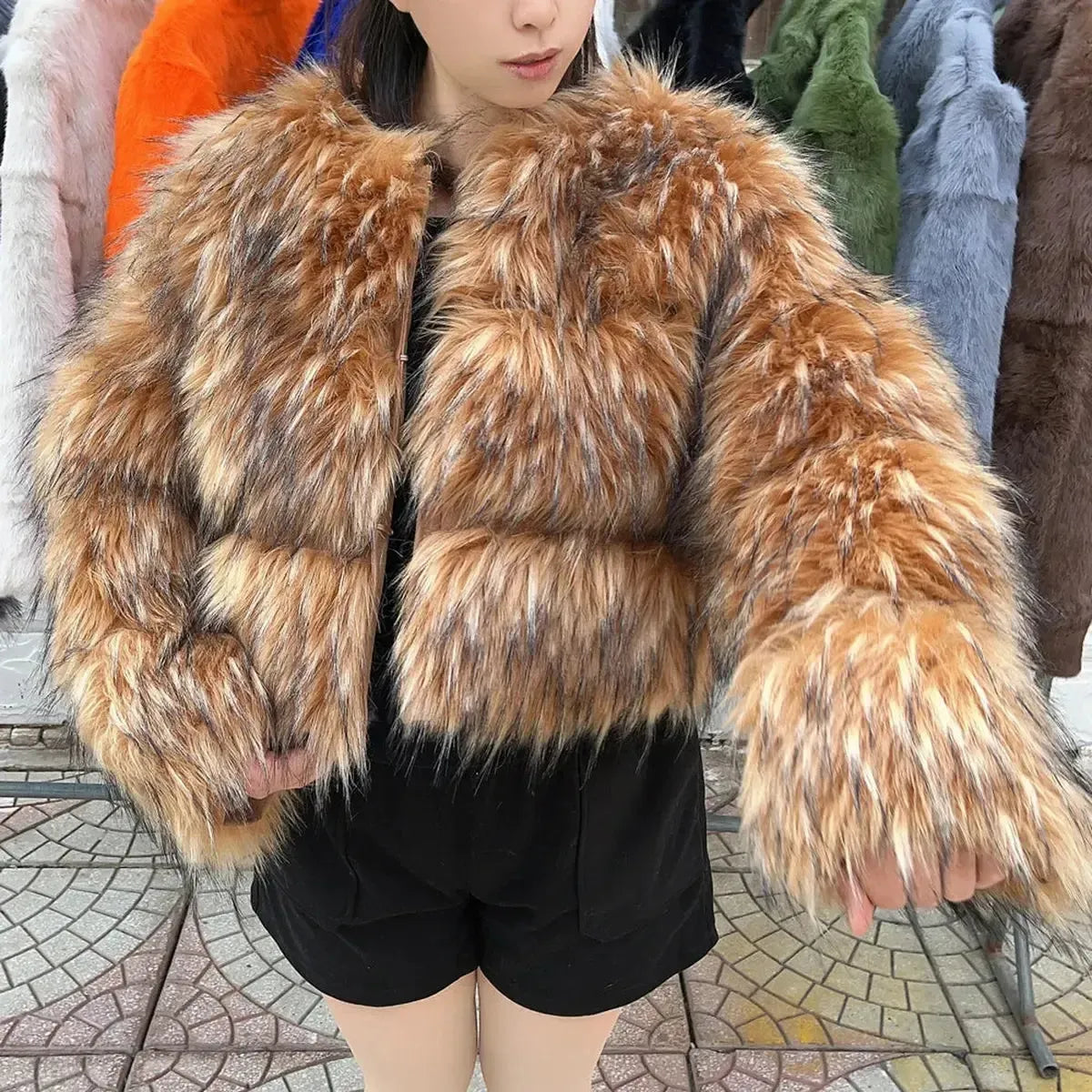Veste Imitation Renard & Raton Épaissie-Saylana
