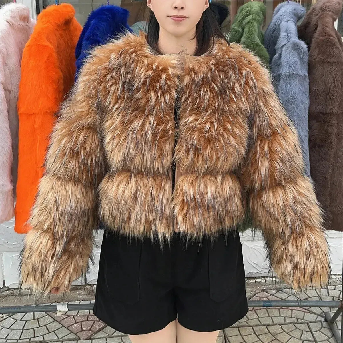 Veste Imitation Renard & Raton Épaissie-Saylana