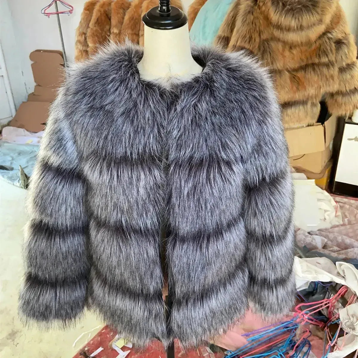 Veste Imitation Renard & Raton Épaissie-Saylana
