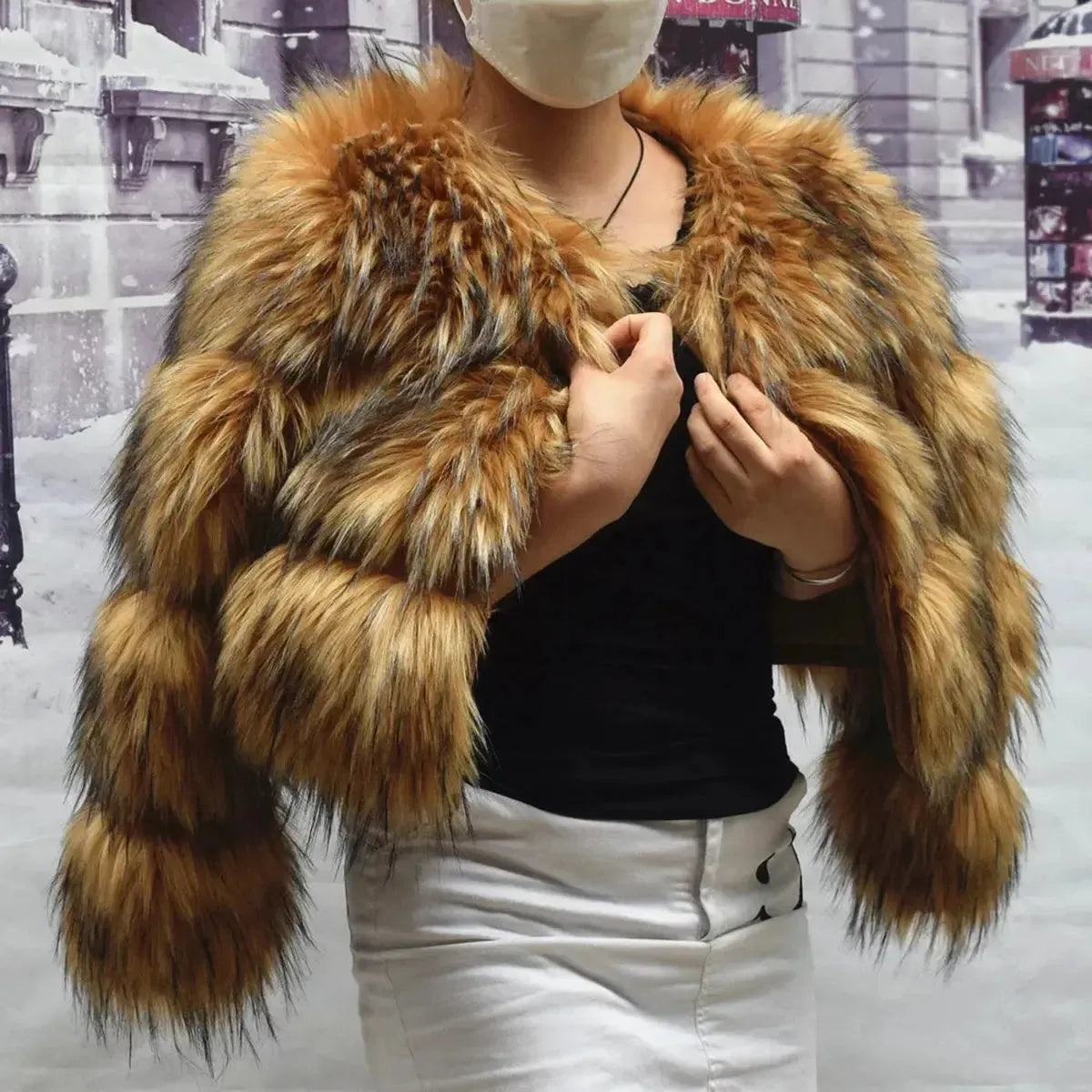 Veste Imitation Renard & Raton Épaissie-Saylana