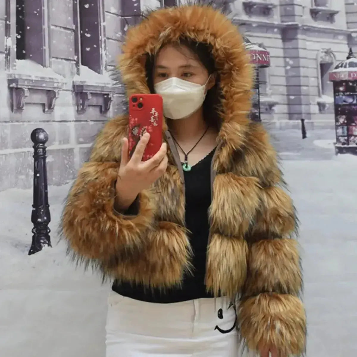 Veste Imitation Renard & Raton Épaissie-Saylana