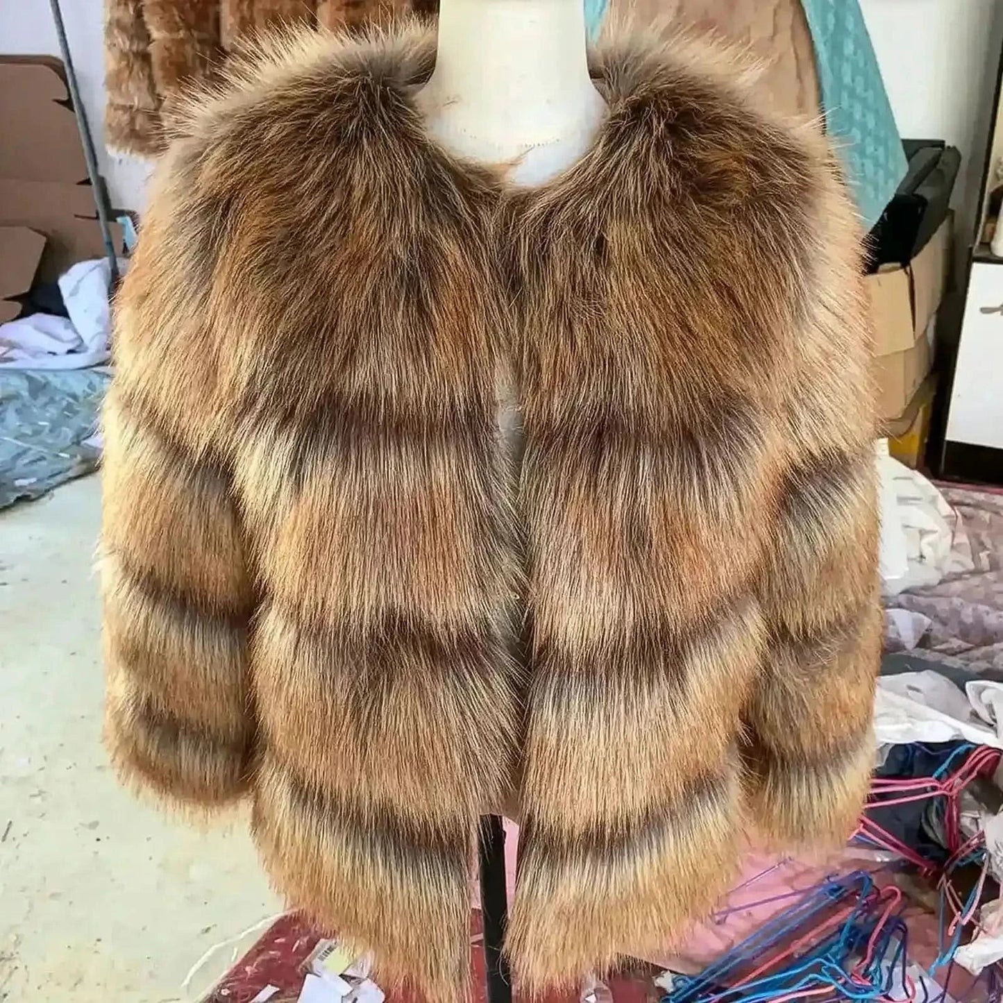 Veste Imitation Renard & Raton Épaissie - Saylana