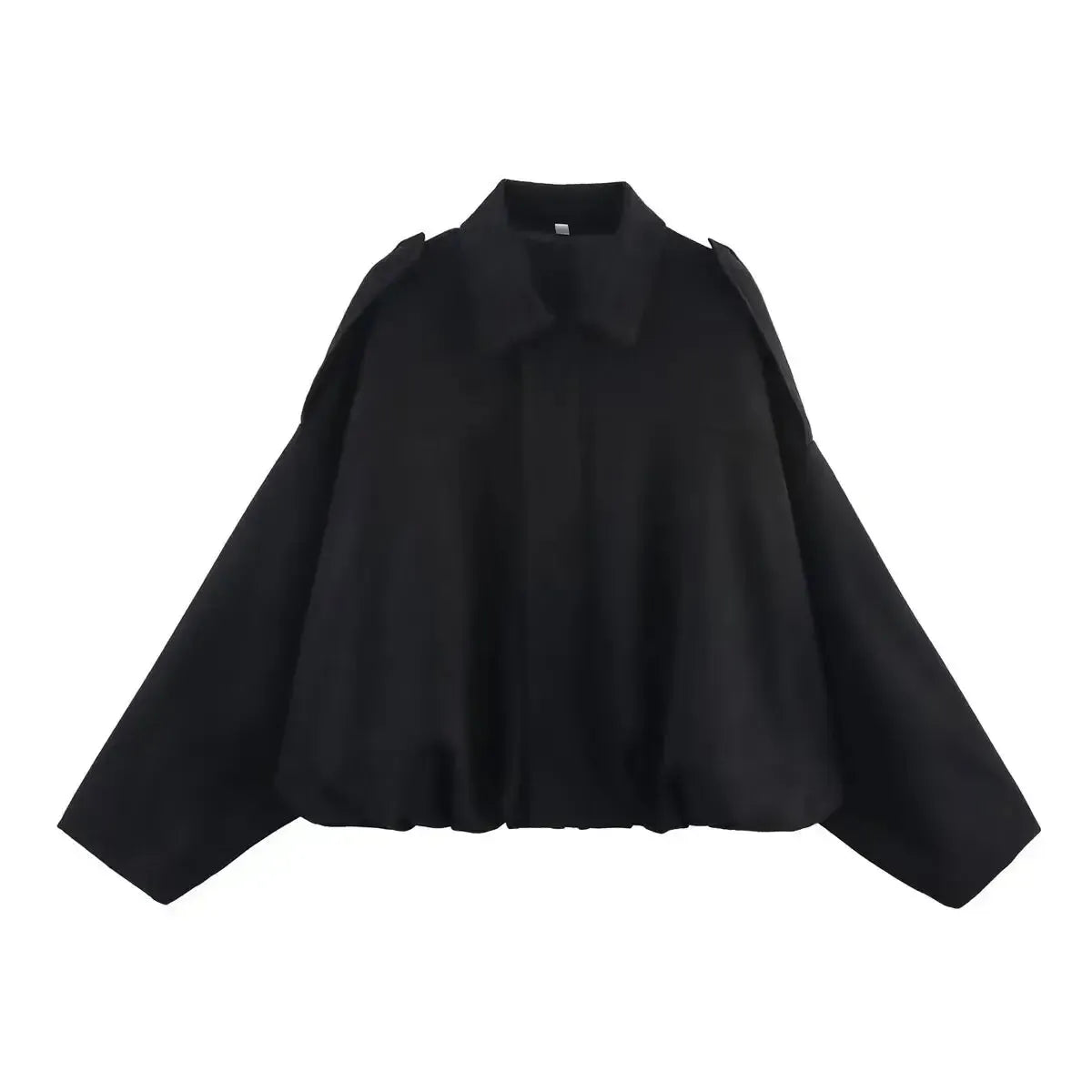 Veste Loose Épaulée à Col Revers-Saylana