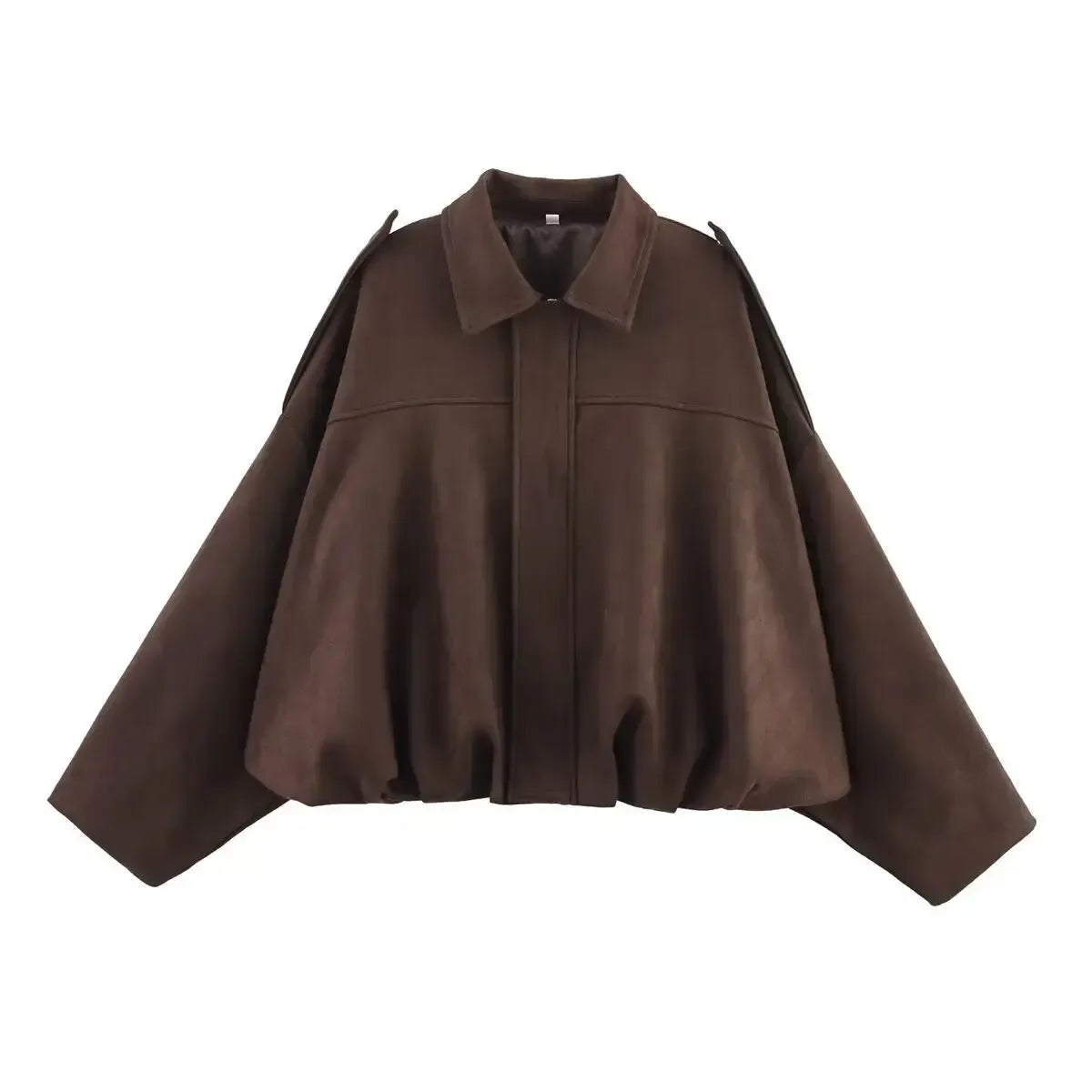 Veste Loose Épaulée à Col Revers-Saylana