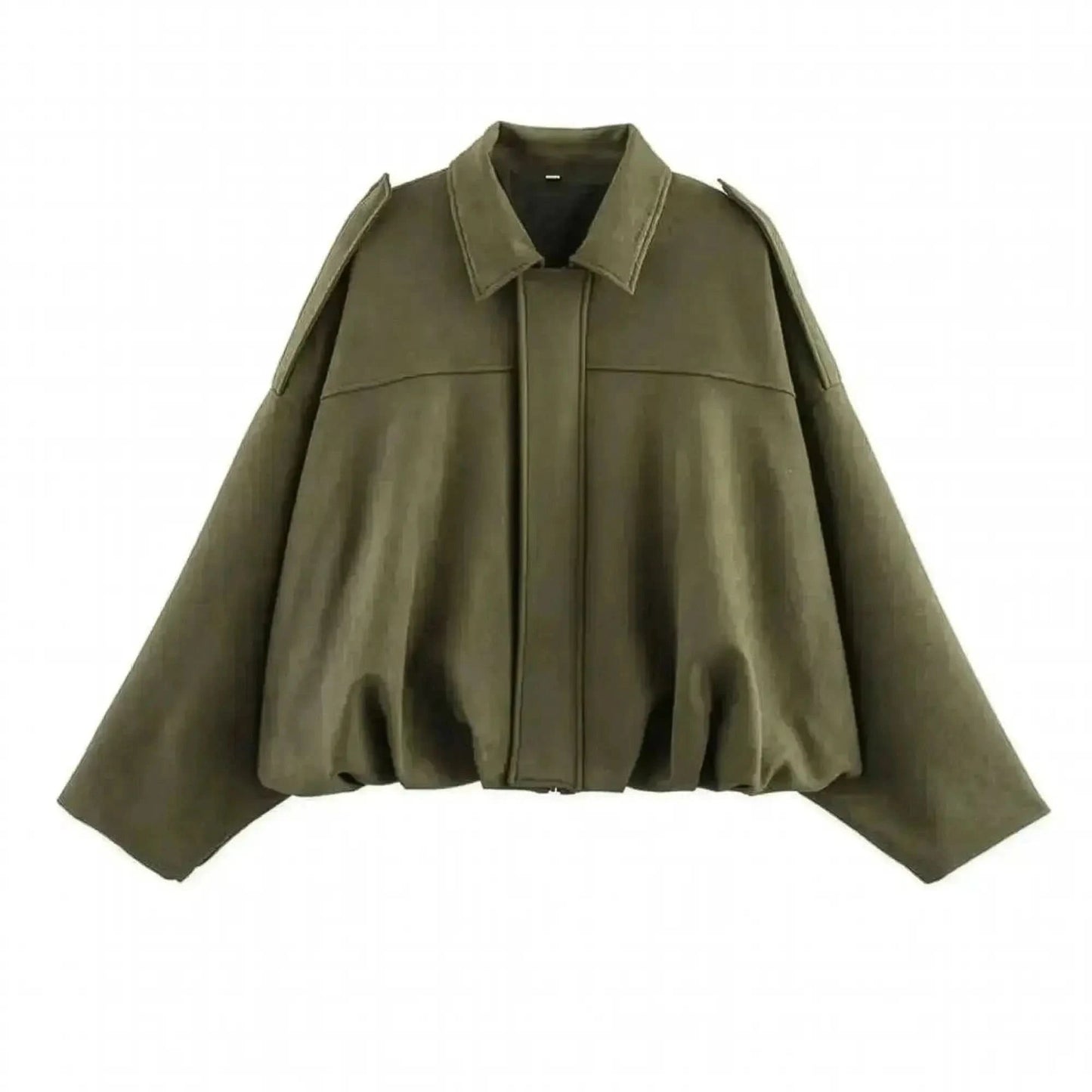 Veste Loose Épaulée à Col Revers - Saylana