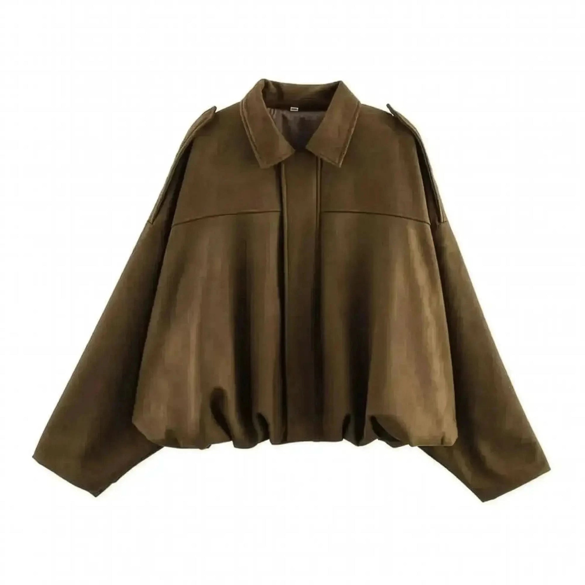 Veste Loose Épaulée à Col Revers - Saylana