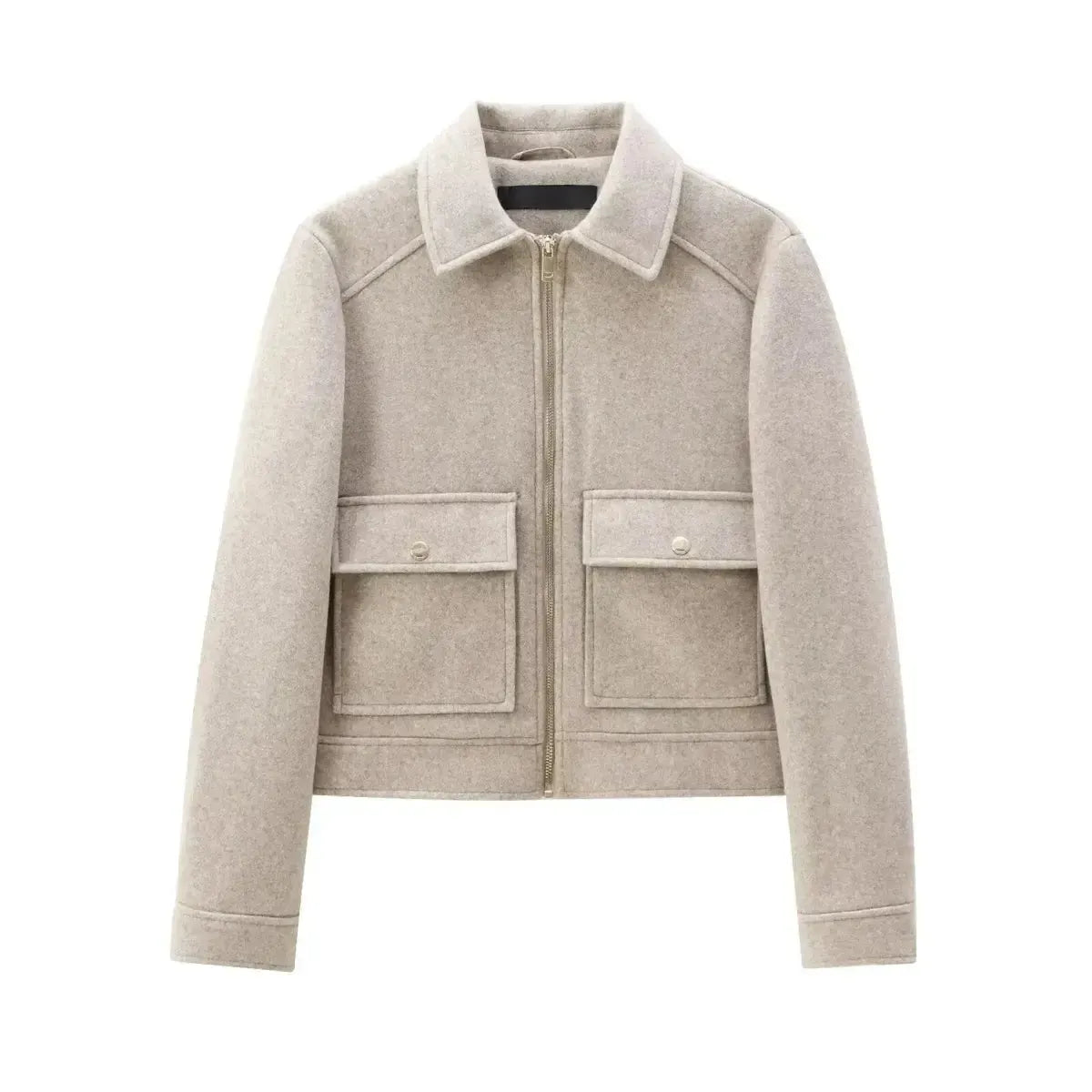 Veste Zippée Courte Élégante Hiver-Saylana