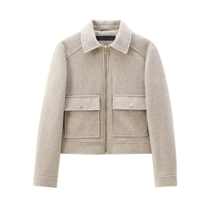 Veste Zippée Courte Élégante Hiver-Saylana