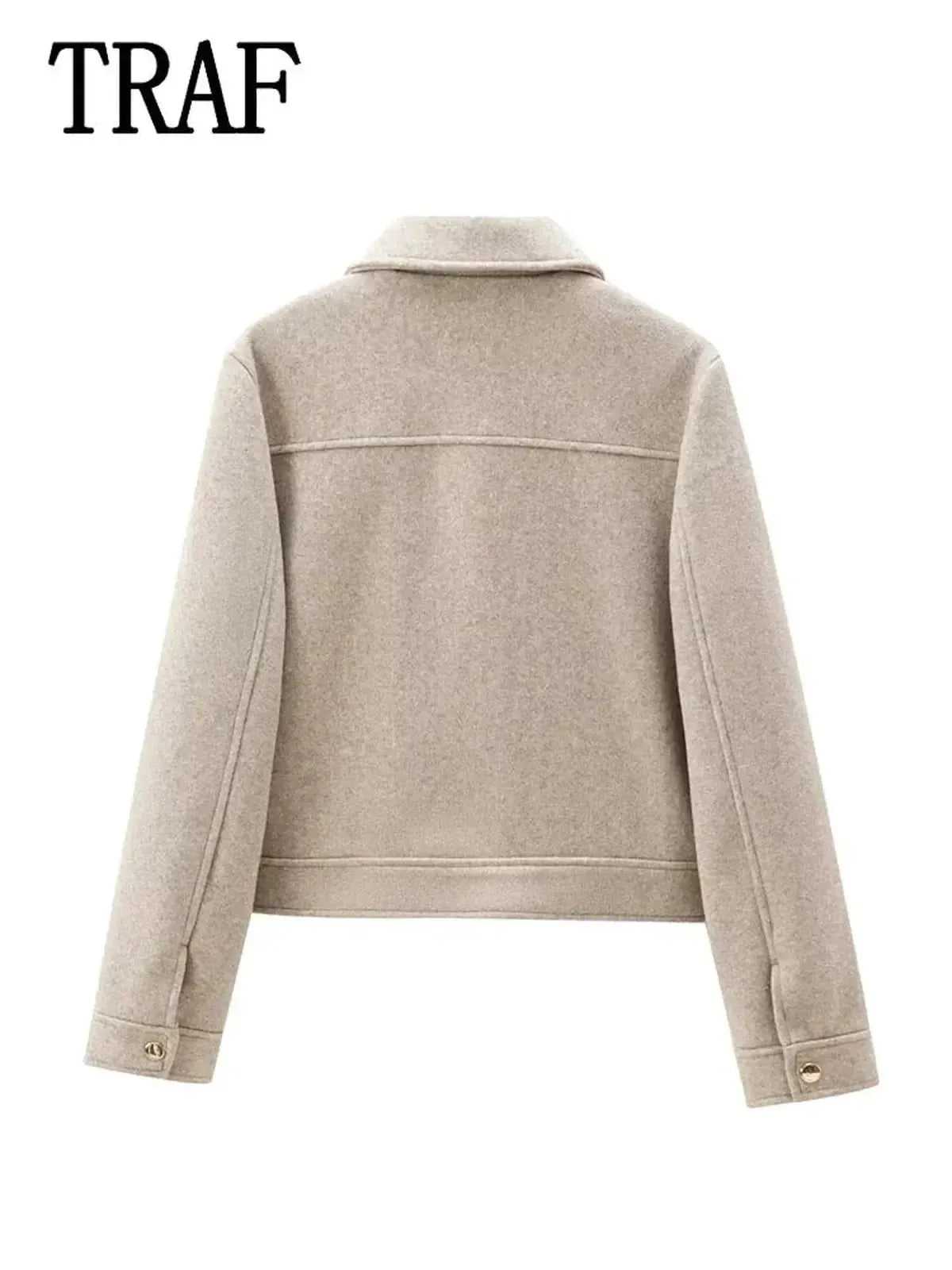 Veste Zippée Courte Élégante Hiver-Saylana
